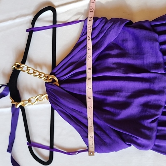 NWT BCBGMAXAZRIA Long Gown Dress with Jeweled Necklace size 2 purple 💜 color - Picture 13 of 15